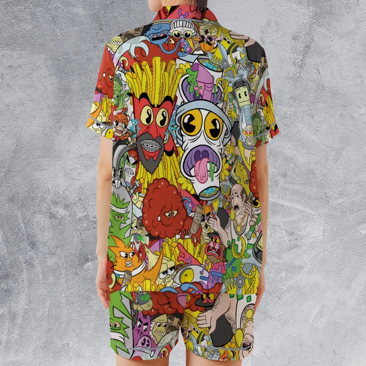 Satin Short-Sleeve Pajamas Set - RDGS4Q64
