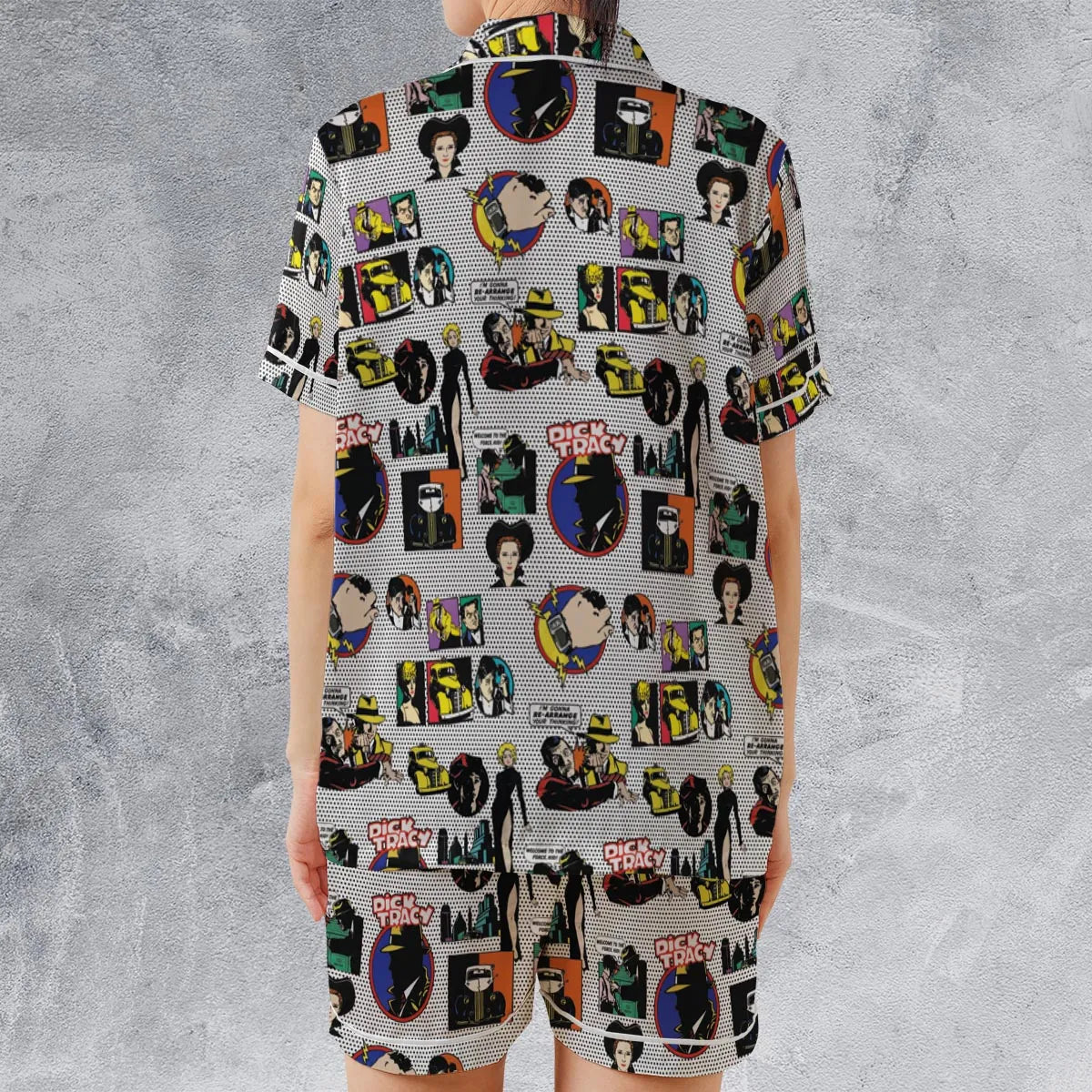 Satin Short-Sleeve Pajamas Set - SPZLNMKB