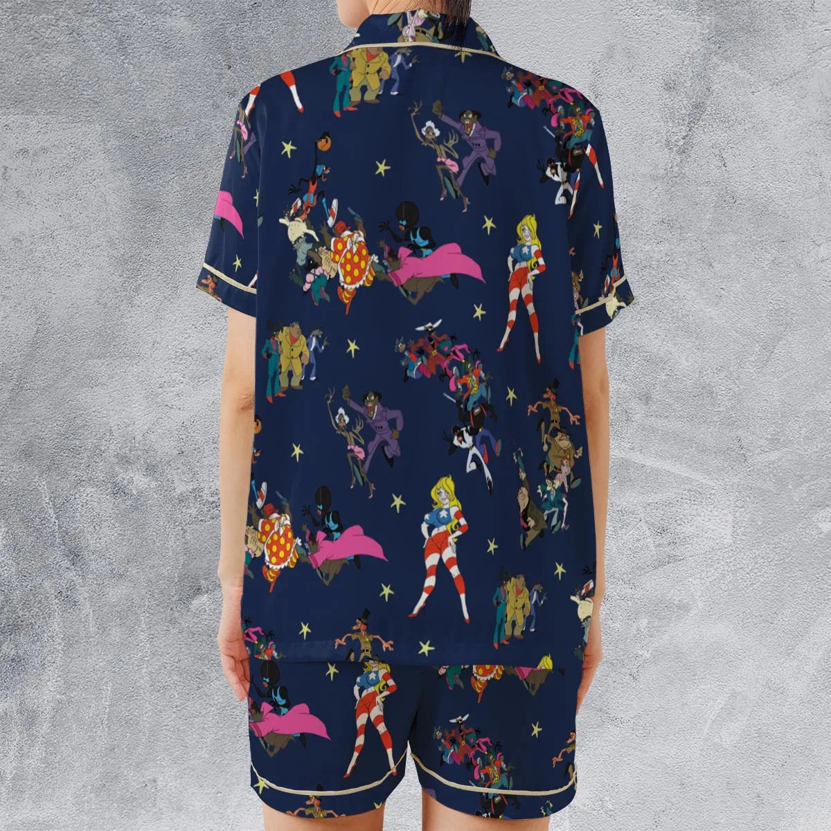 Satin Short-Sleeve Pajamas Set - EYNB8PLJ