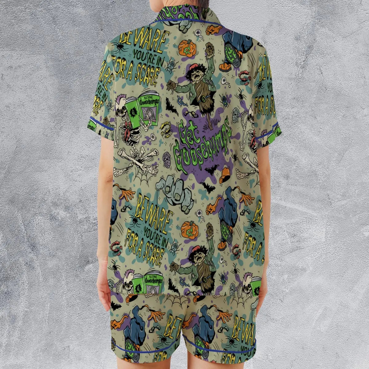 Satin Short-Sleeve Pajamas Set - JLPWHDMK