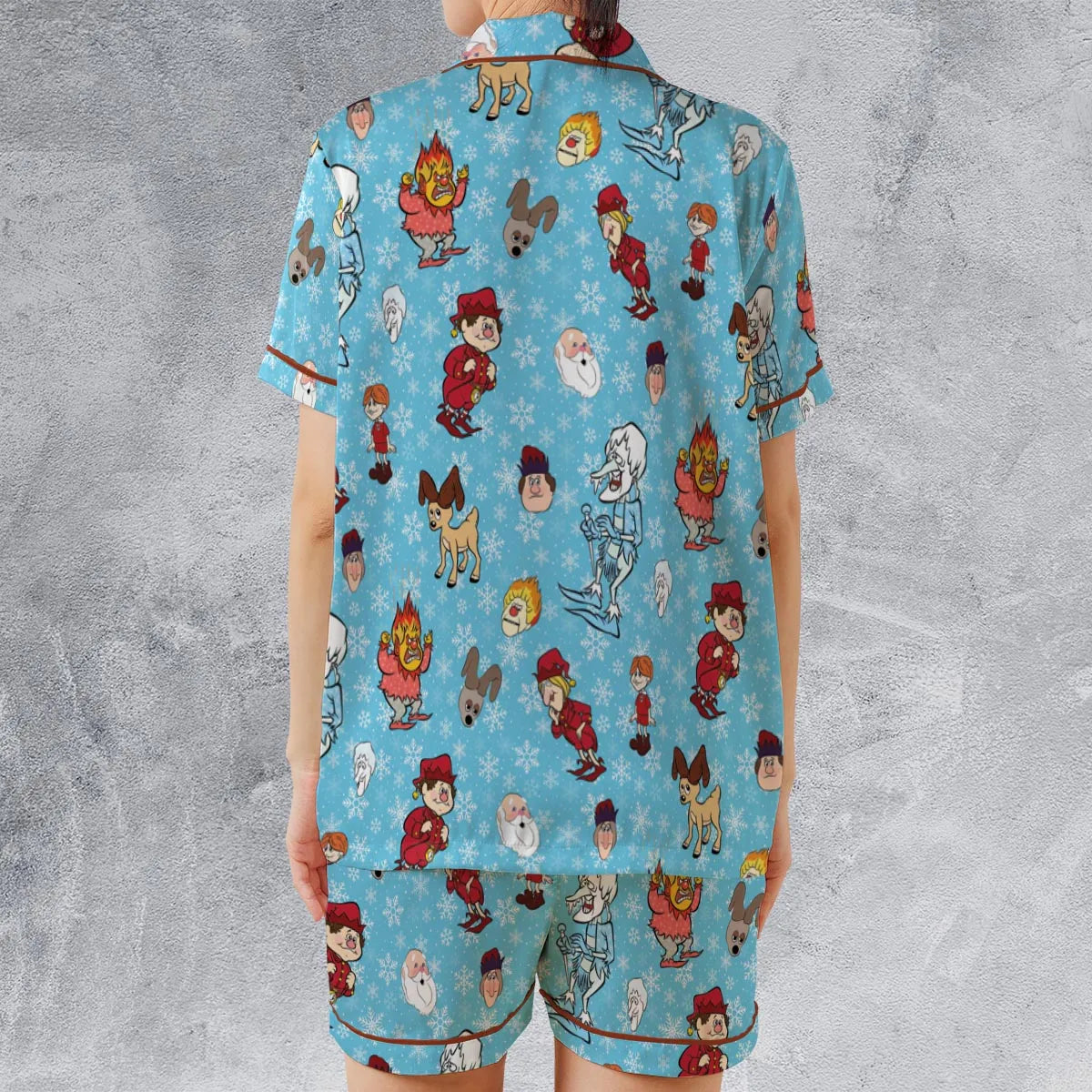 Satin Short-Sleeve Pajamas Set - PTJVF8RW