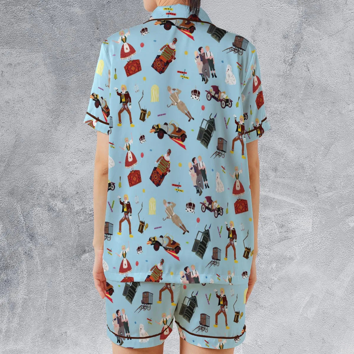 Satin Short-Sleeve Pajamas Set - 453EYGJS