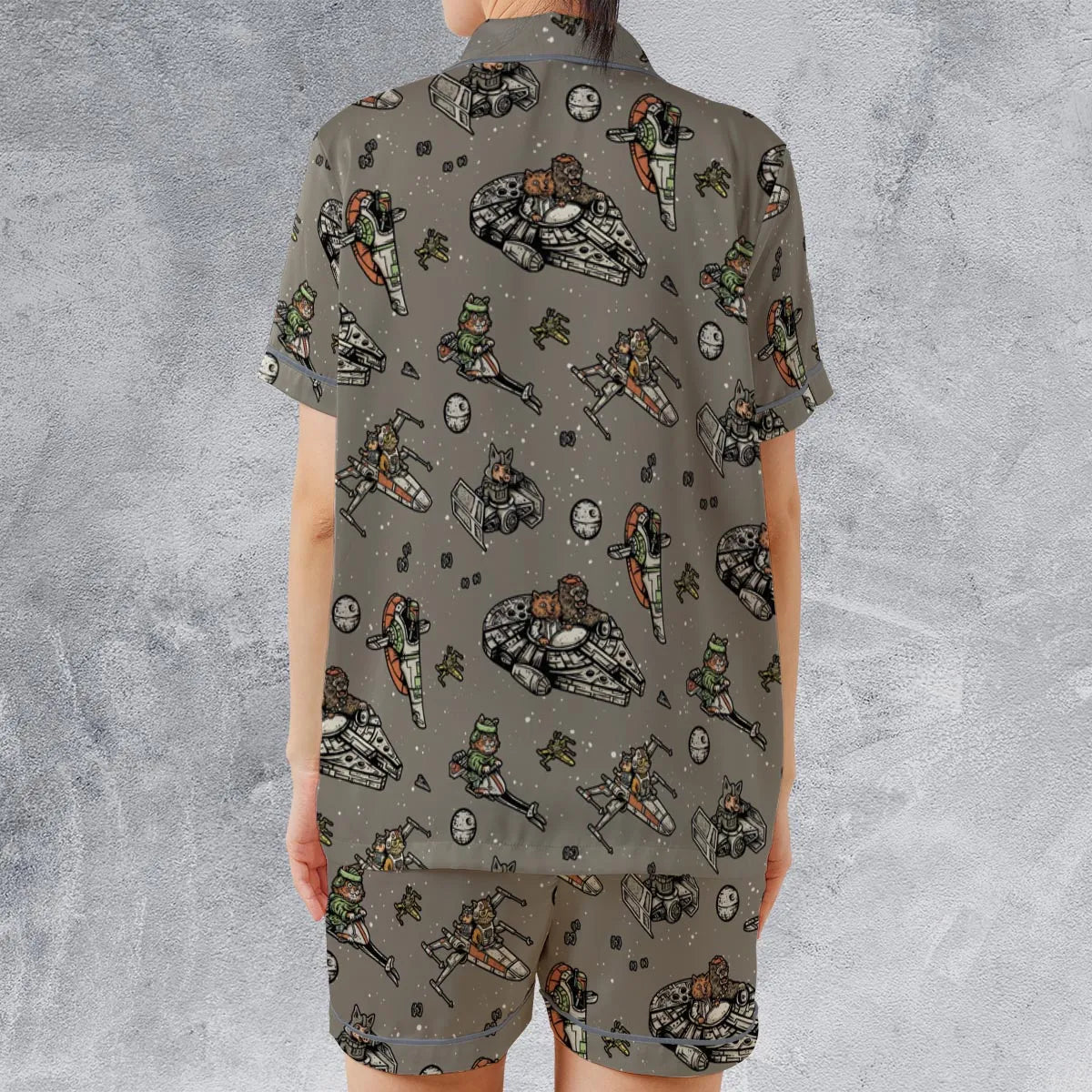 Satin Short-Sleeve Pajamas Set - 8M57RK2F
