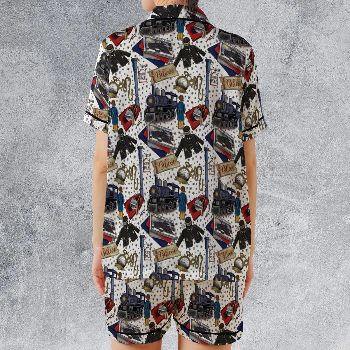 Satin Short-Sleeve Pajamas Set - VT9Z3MD3