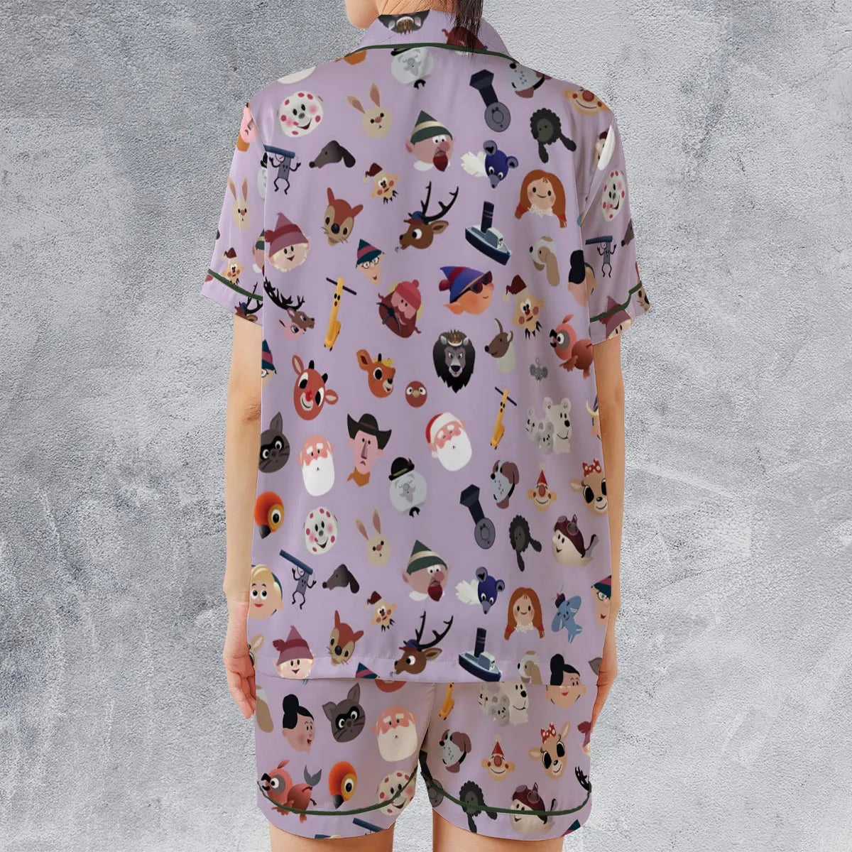 Satin Short-Sleeve Pajamas Set - ZLD9SH2Q