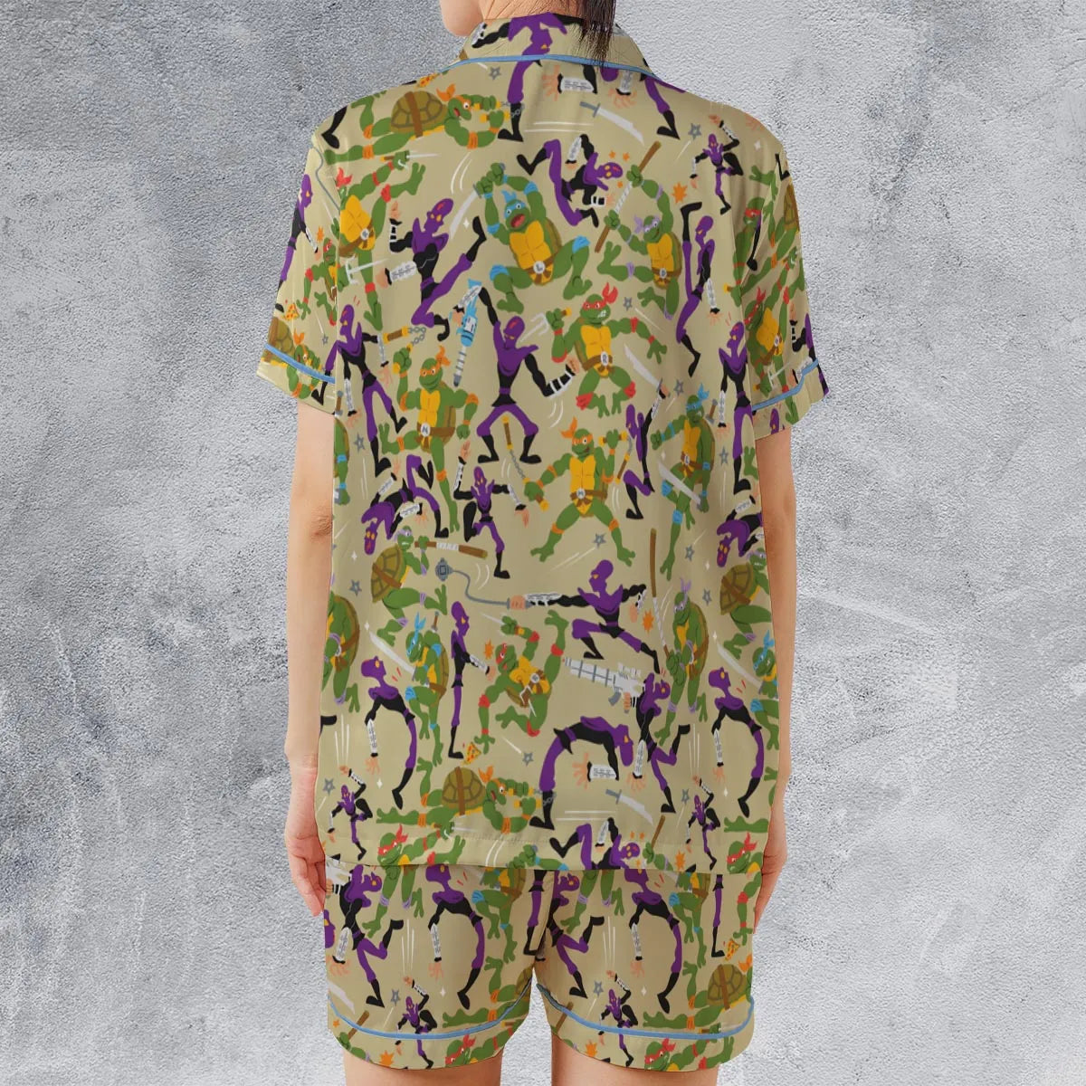 Satin Short-Sleeve Pajamas Set - S2RAKWYG