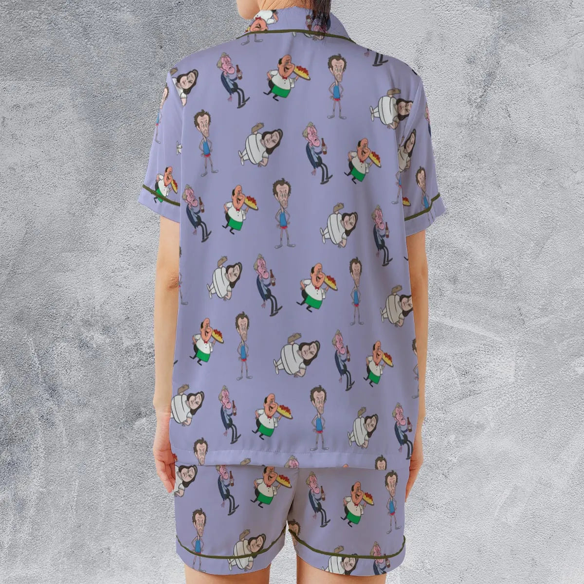 Satin Short-Sleeve Pajamas Set - W22ABZYR