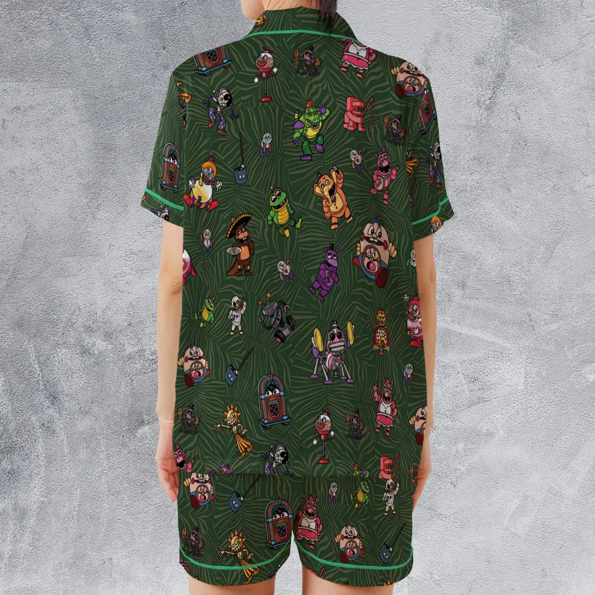 Satin Short-Sleeve Pajamas Set - FLAQX7VA