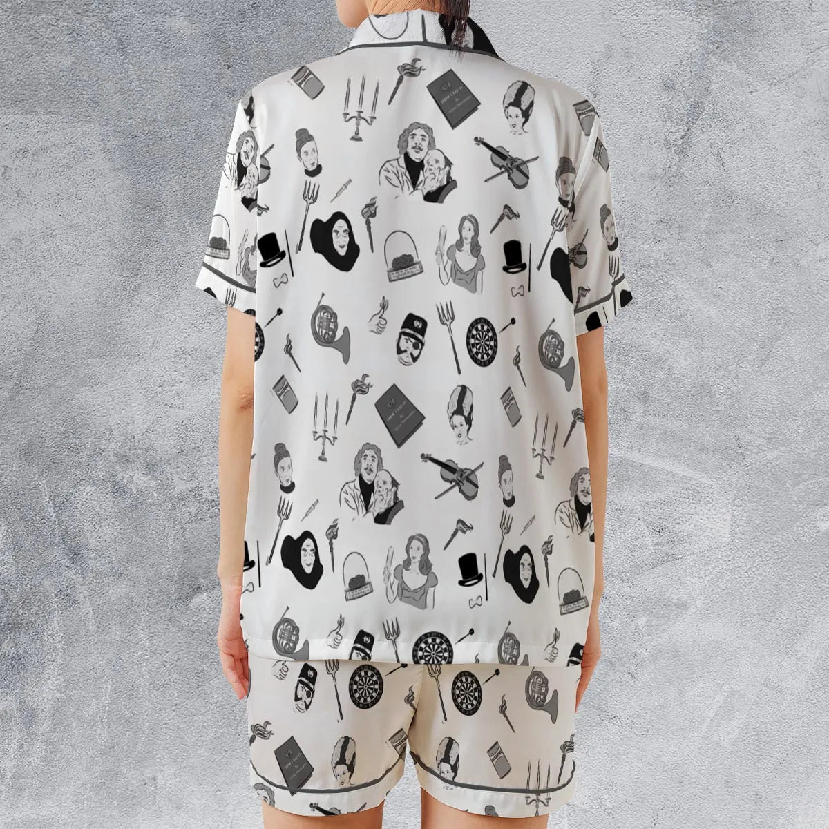 Satin Short-Sleeve Pajamas Set - R1HNUF1W