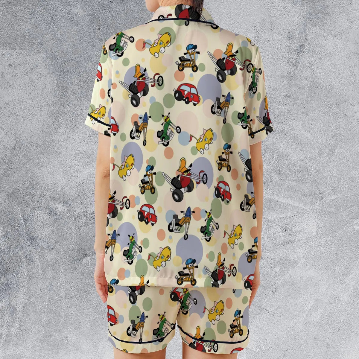 Satin Short-Sleeve Pajamas Set - 5QKZNZAB