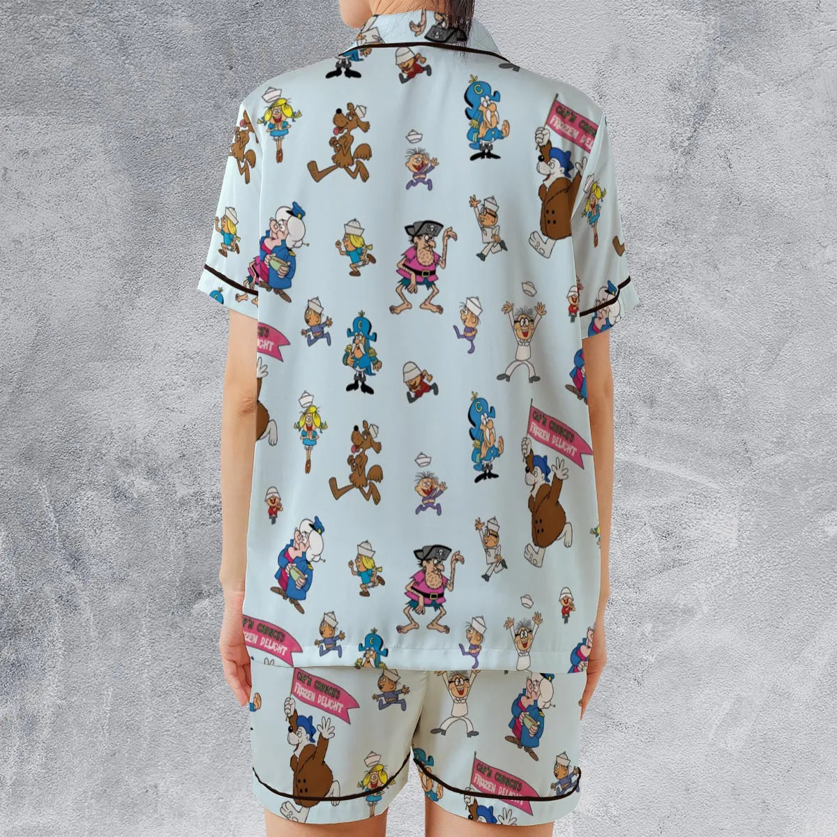 Satin Short-Sleeve Pajamas Set - 78HTVXVT