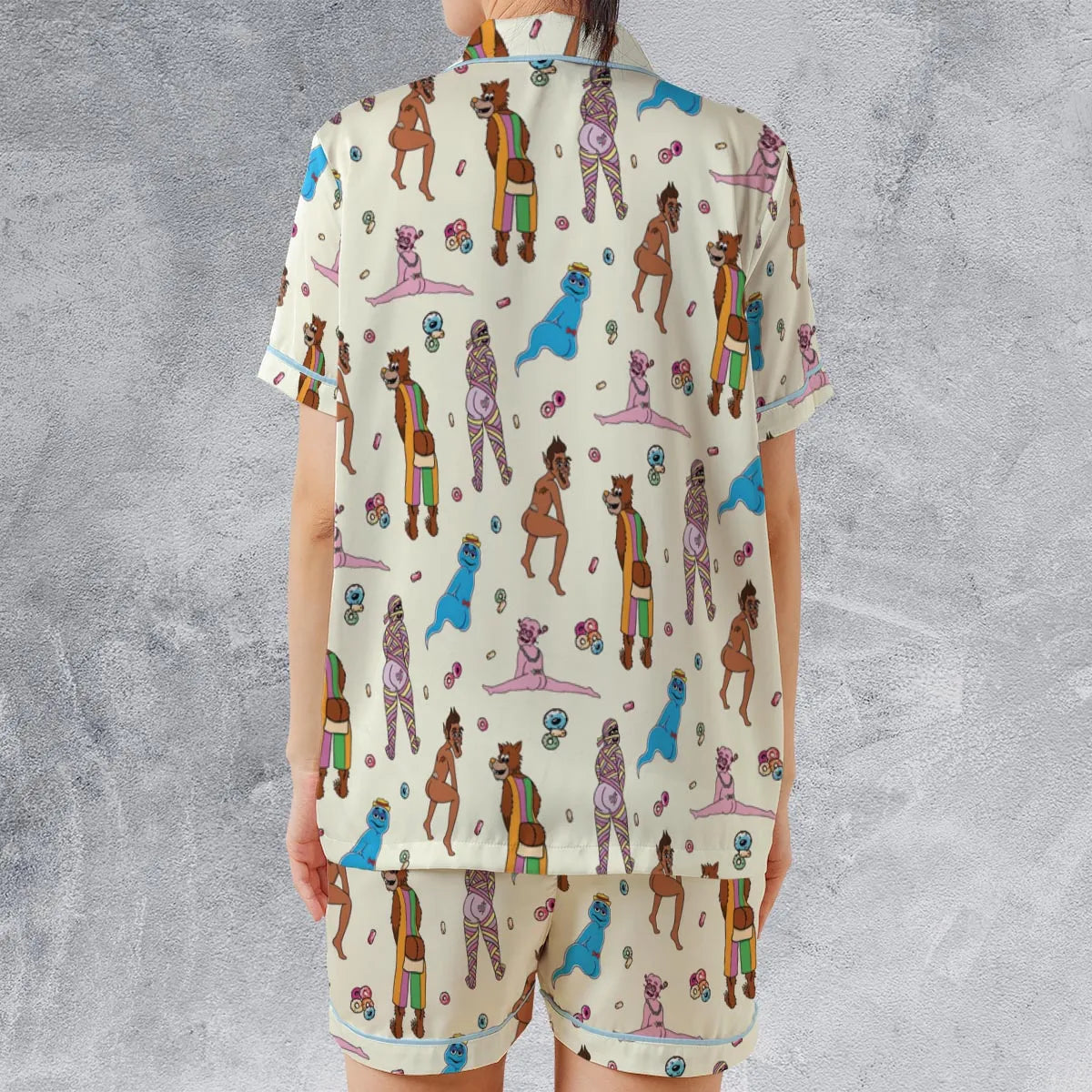Satin Short-Sleeve Pajamas Set - 7AB89RQ1