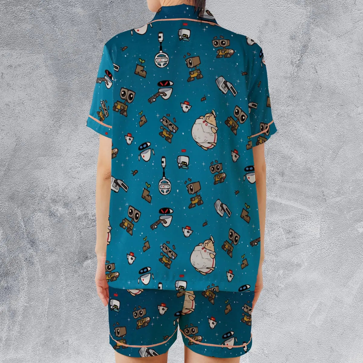 Satin Short-Sleeve Pajamas Set - VJNVAE89
