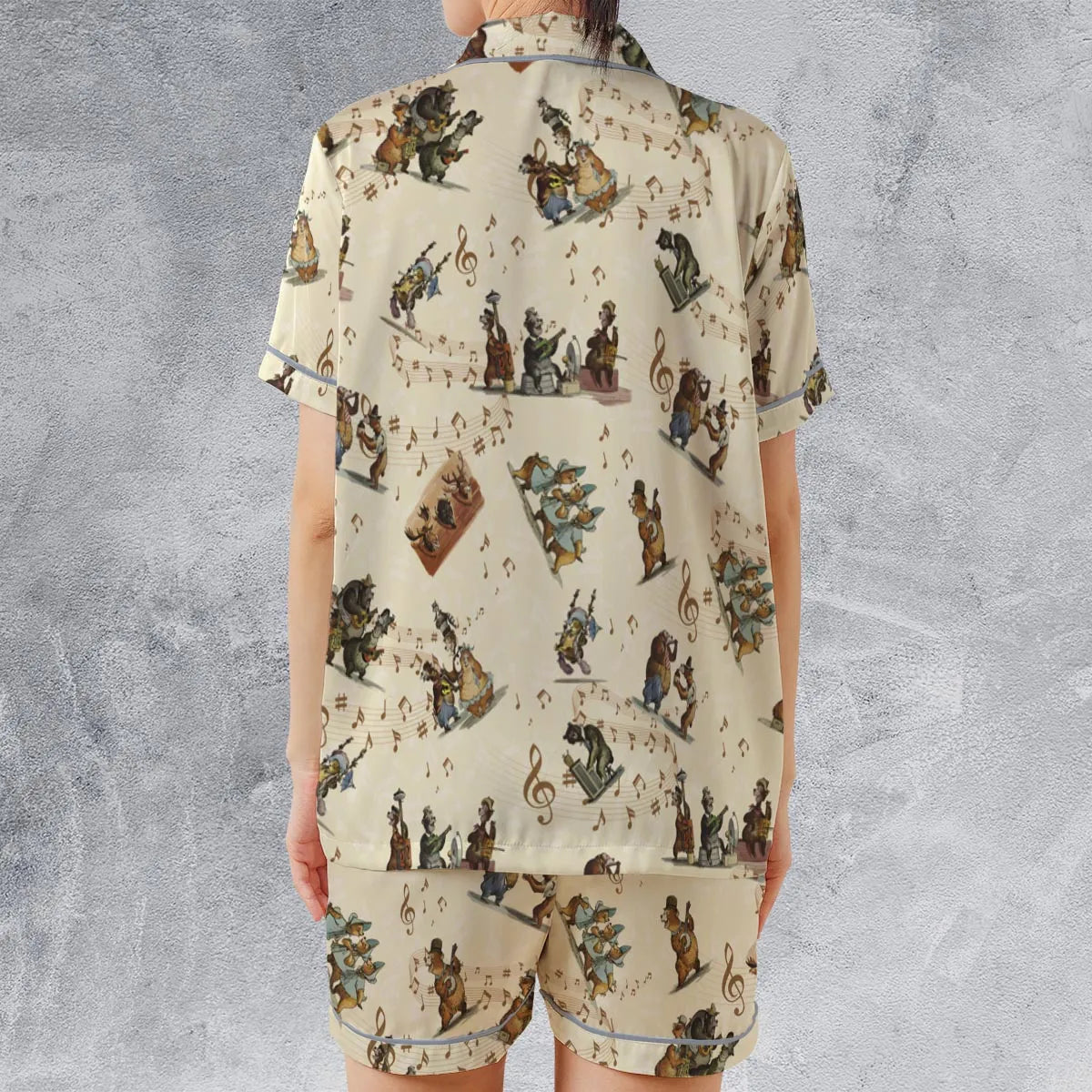 Satin Short-Sleeve Pajamas Set - X2A8W5T1