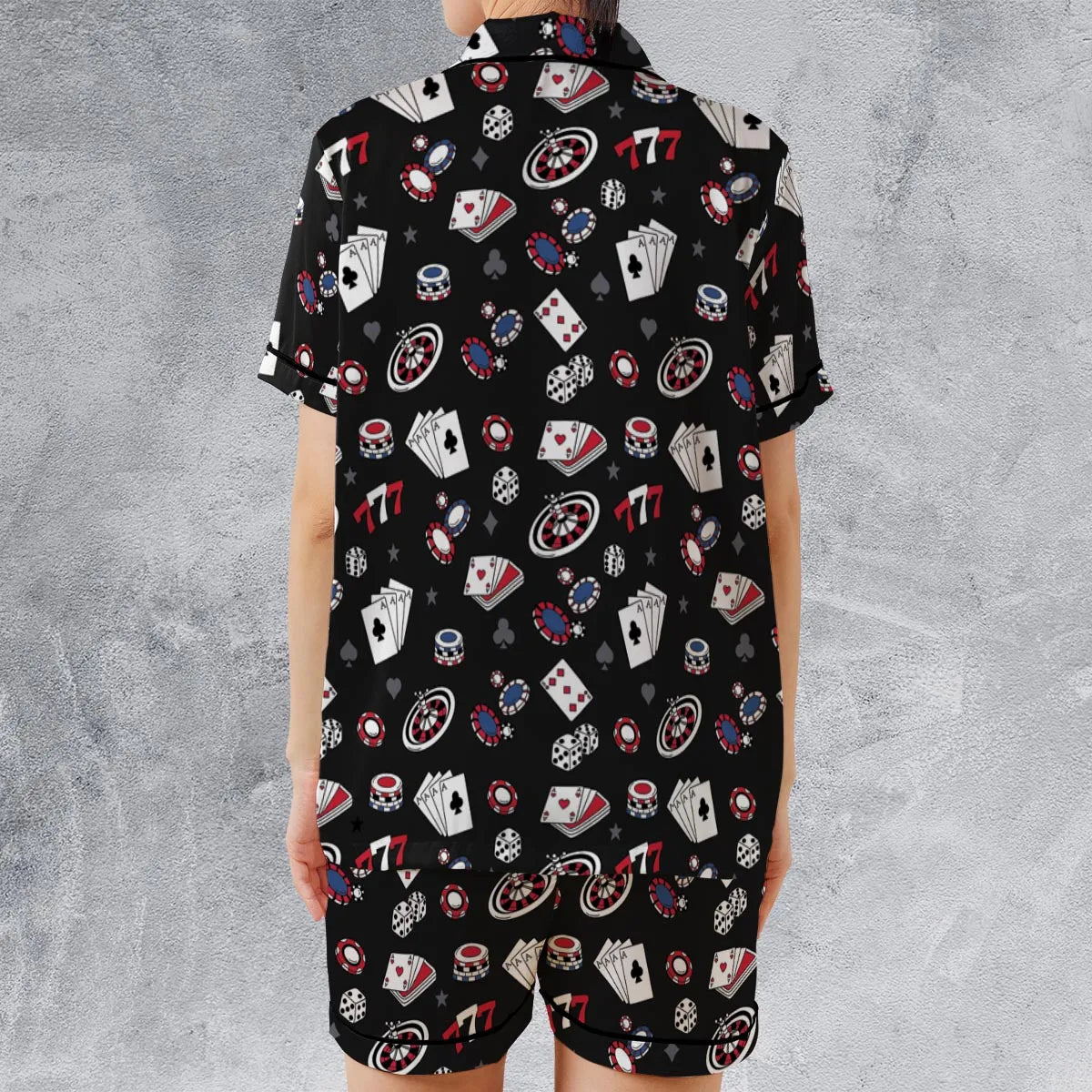 Satin Short-Sleeve Pajamas Set - 72WXRVR7