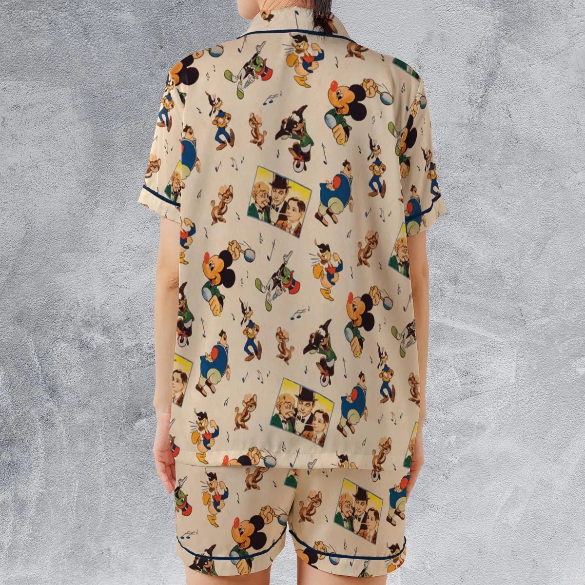 Satin Short-Sleeve Pajamas Set - 6GJ2QRB5