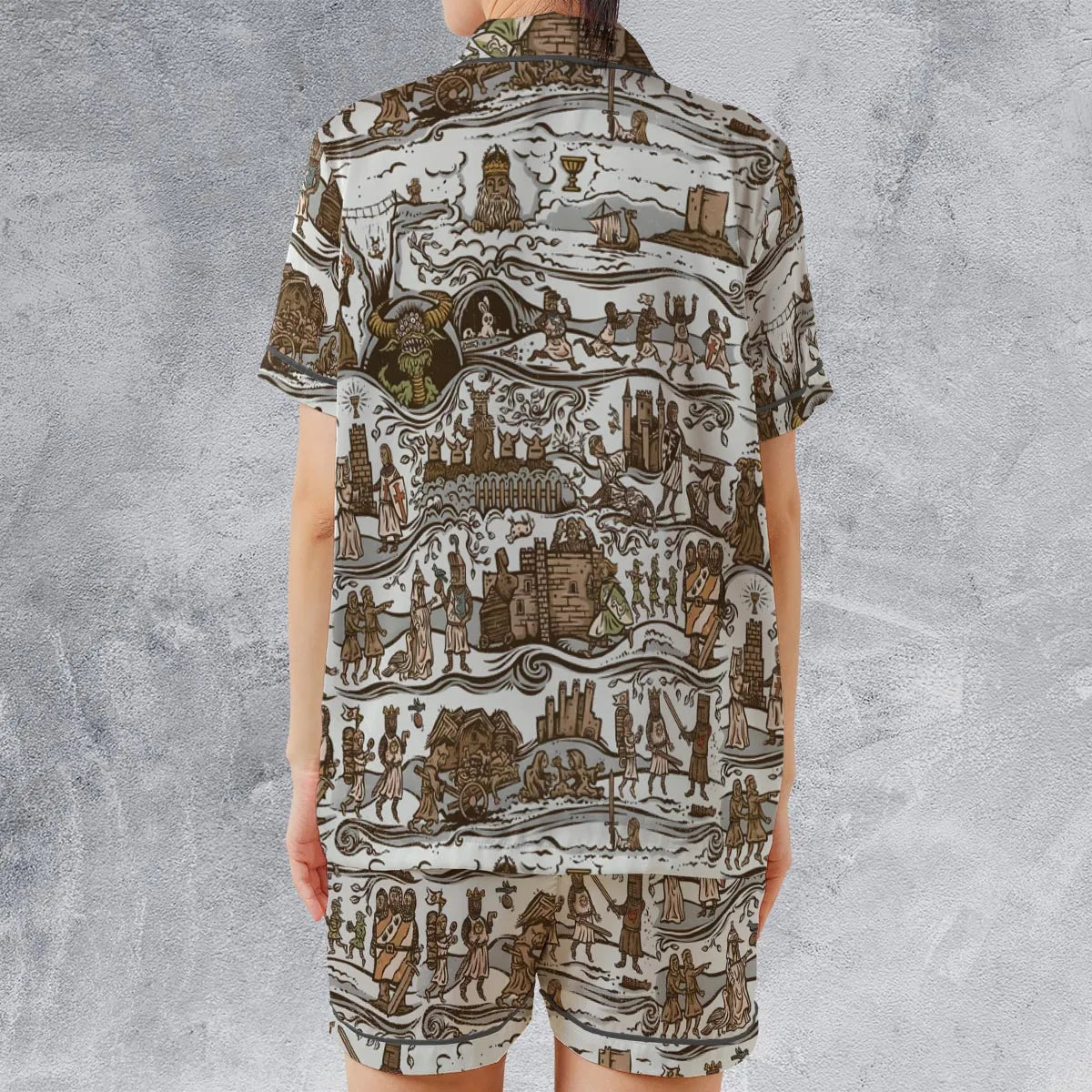 Satin Short-Sleeve Pajamas Set - H8QM2JUF