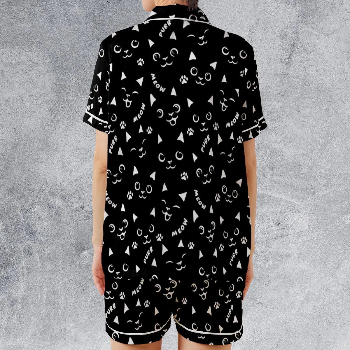 Satin Short-Sleeve Pajamas Set - J4ACUW9V