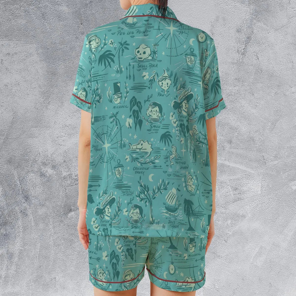 Satin Short-Sleeve Pajamas Set - GCPEYEE4