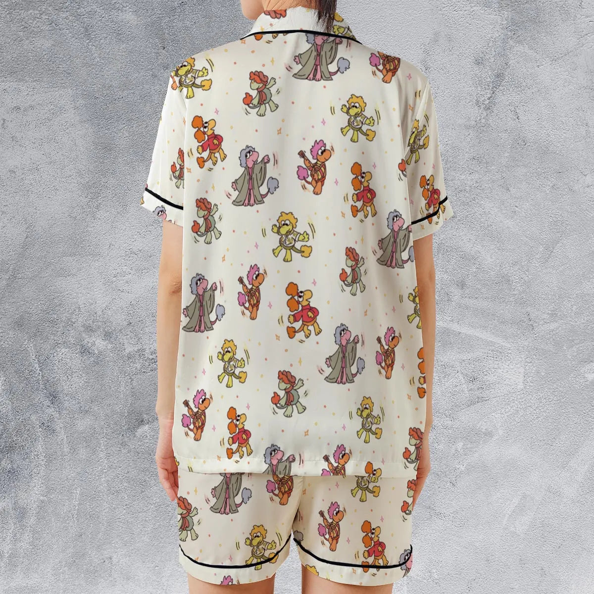 Satin Short-Sleeve Pajamas Set - 3MYCKMMS
