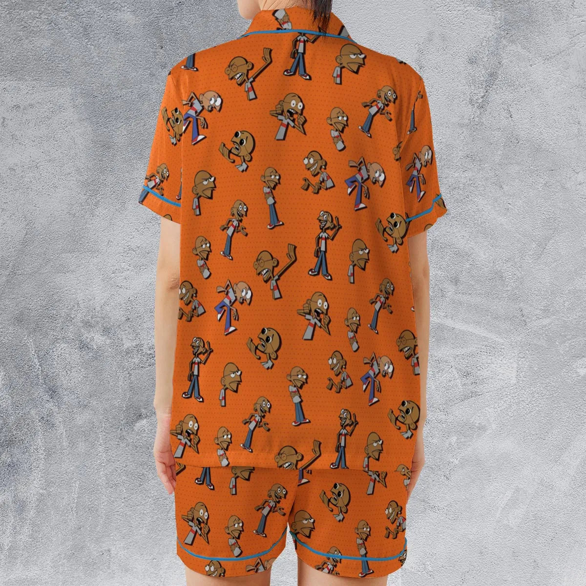 Satin Short-Sleeve Pajamas Set - L9AQKDW4
