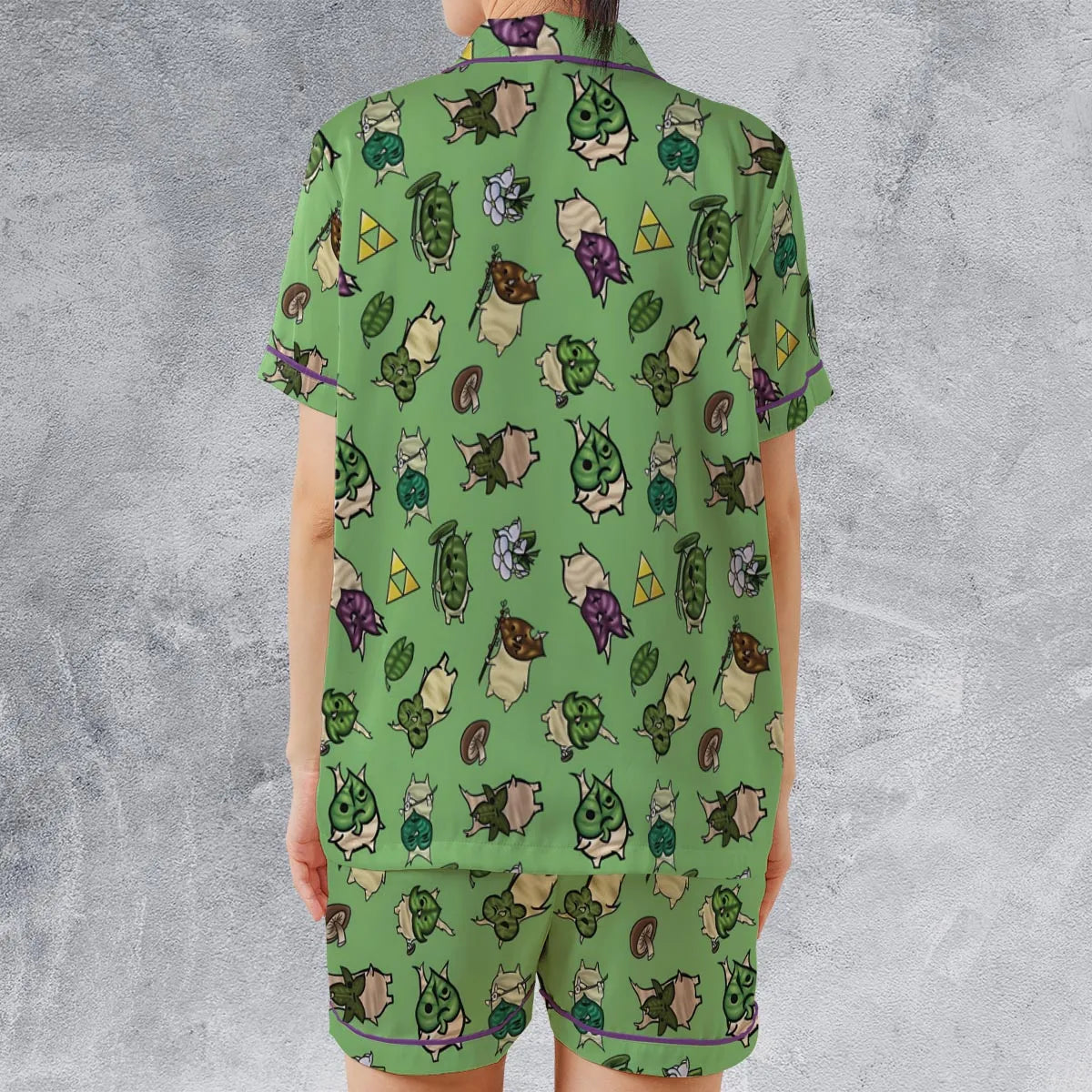 Satin Short-Sleeve Pajamas Set - NAHX5SMH