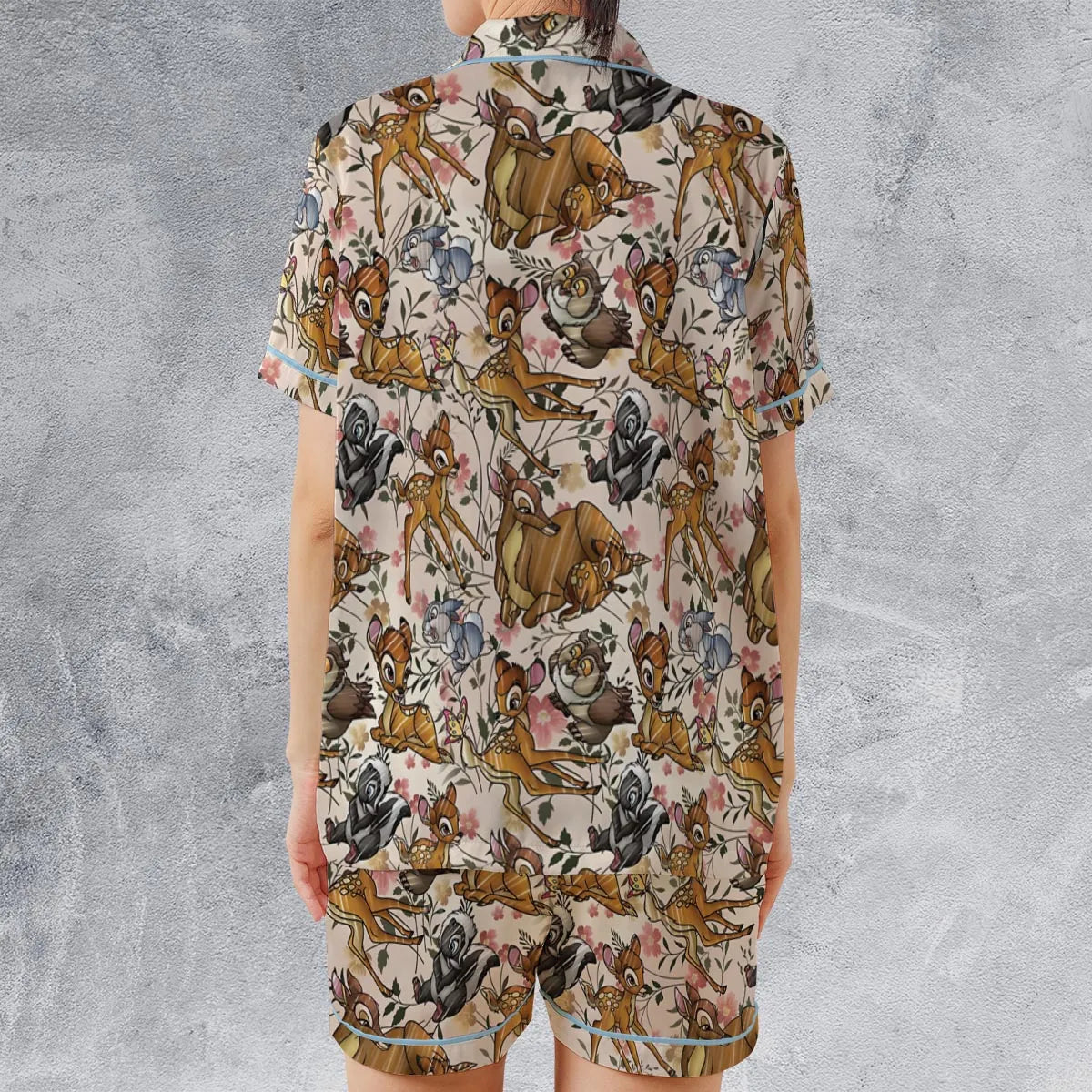 Satin Short-Sleeve Pajamas Set - 6X7EXWXN