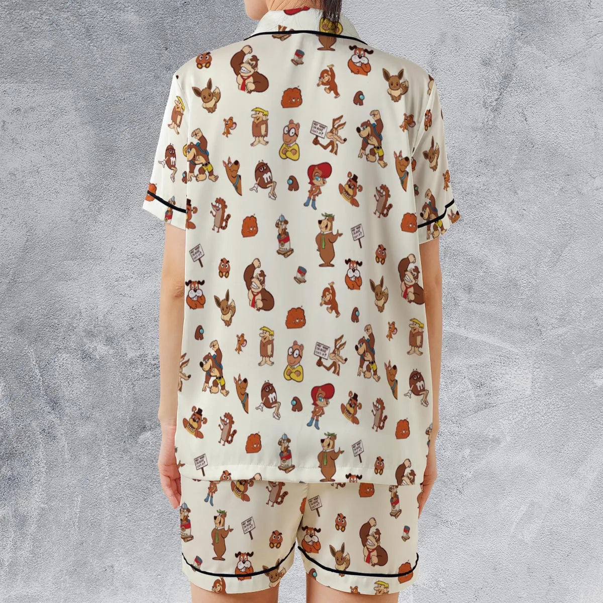 Satin Short-Sleeve Pajamas Set - 19MSRNXV