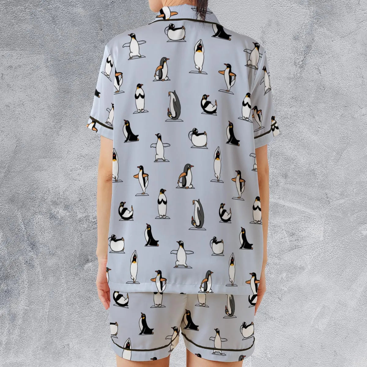 Satin Short-Sleeve Pajamas Set - A988PNJS