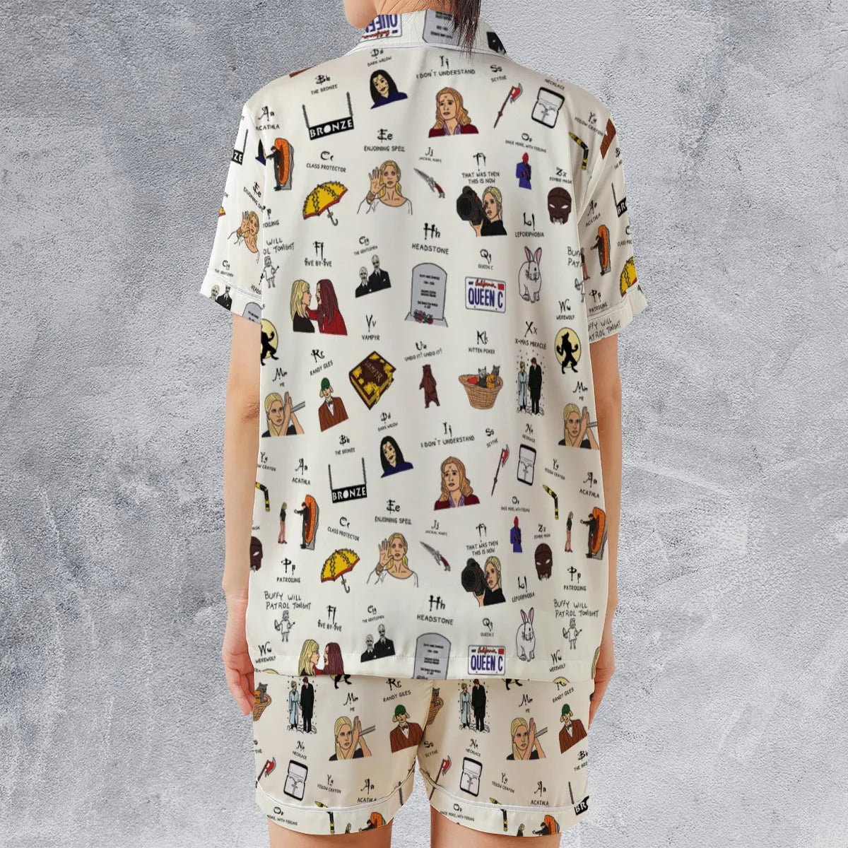 Satin Short-Sleeve Pajamas Set - 7B4PCZZZ