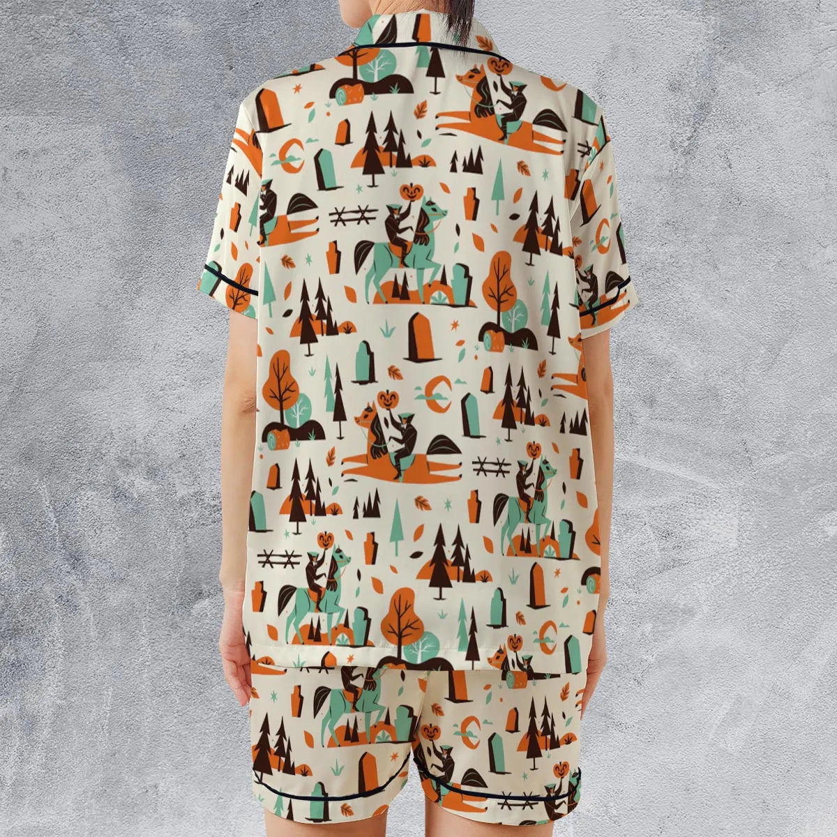 Satin Short-Sleeve Pajamas Set - K986TT4L