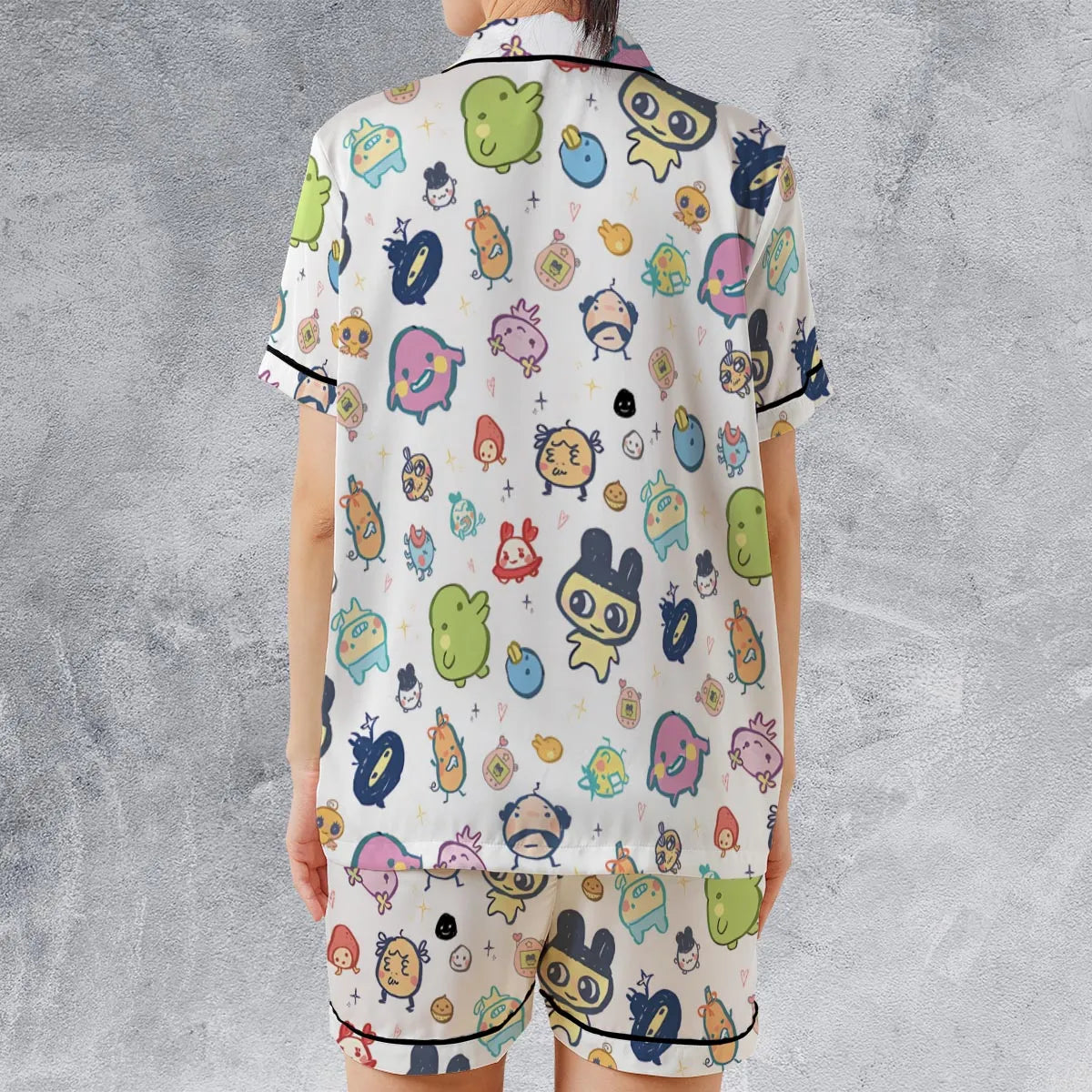 Satin Short-Sleeve Pajamas Set - ZVK4J8QQ