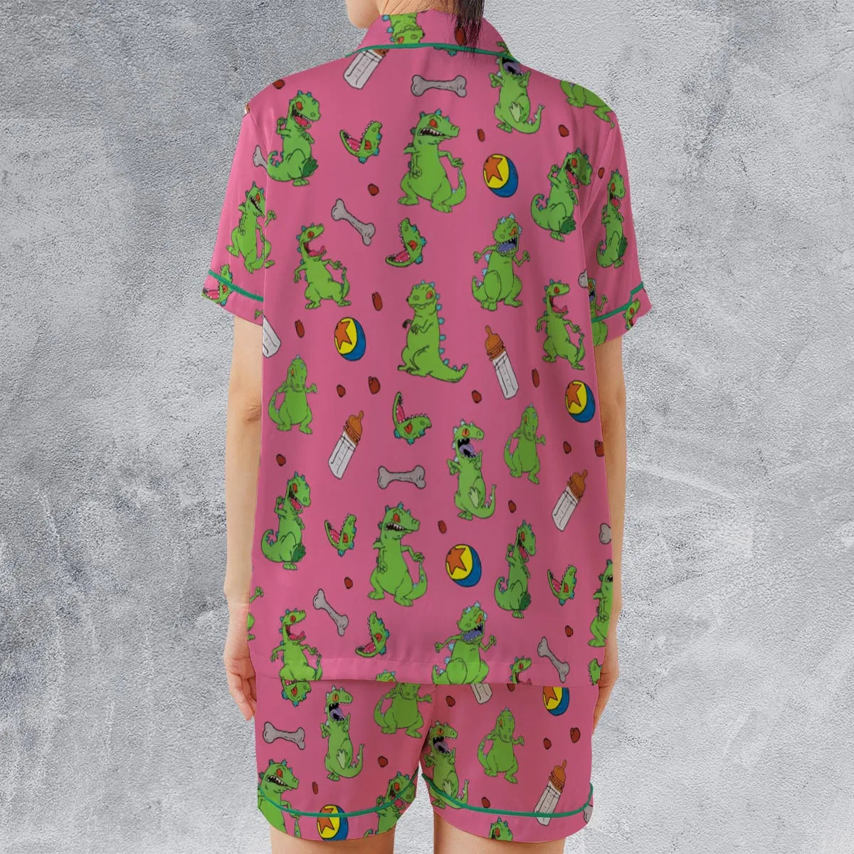 Satin Short-Sleeve Pajamas Set - 9QY9NGU2