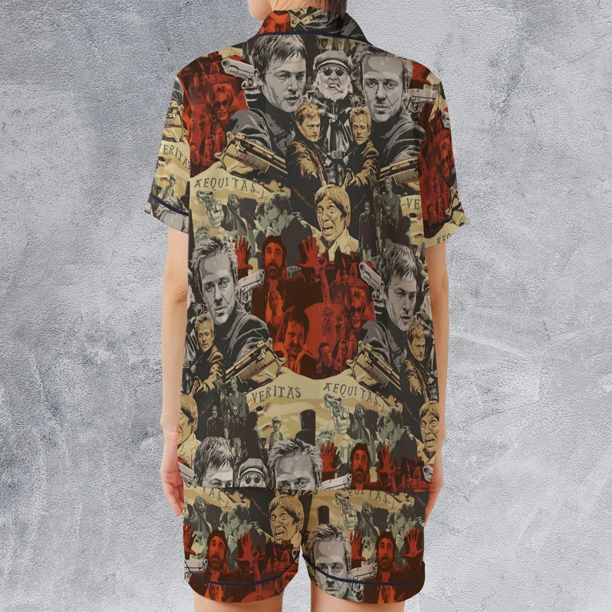 Satin Short-Sleeve Pajamas Set - 8VMXGVUC