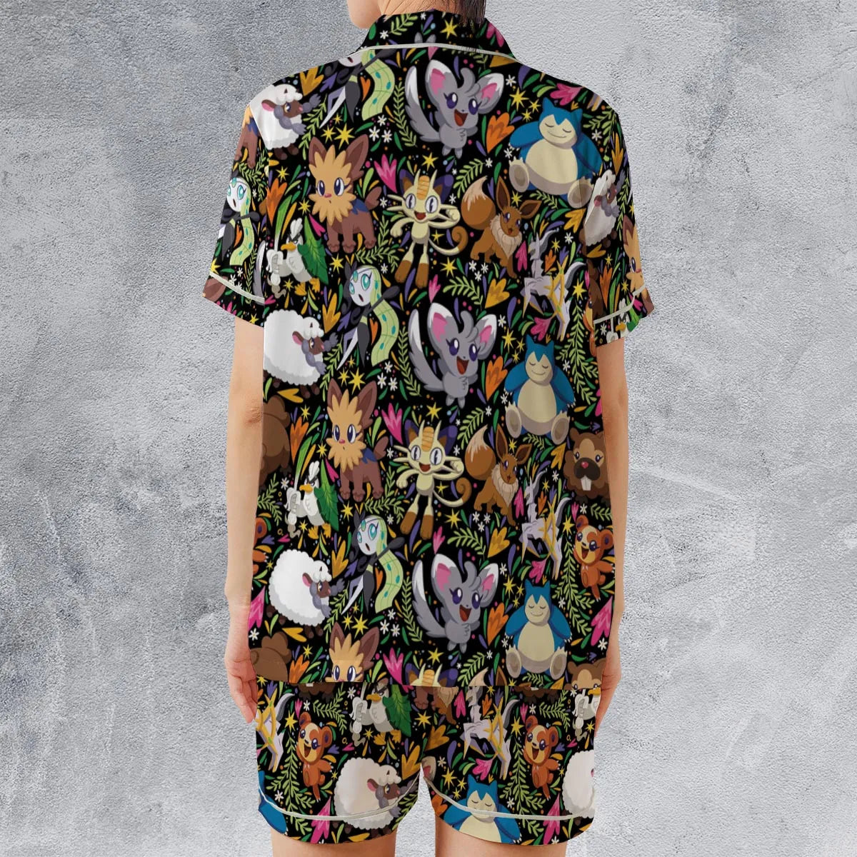 Satin Short-Sleeve Pajamas Set - JWDQNMV9