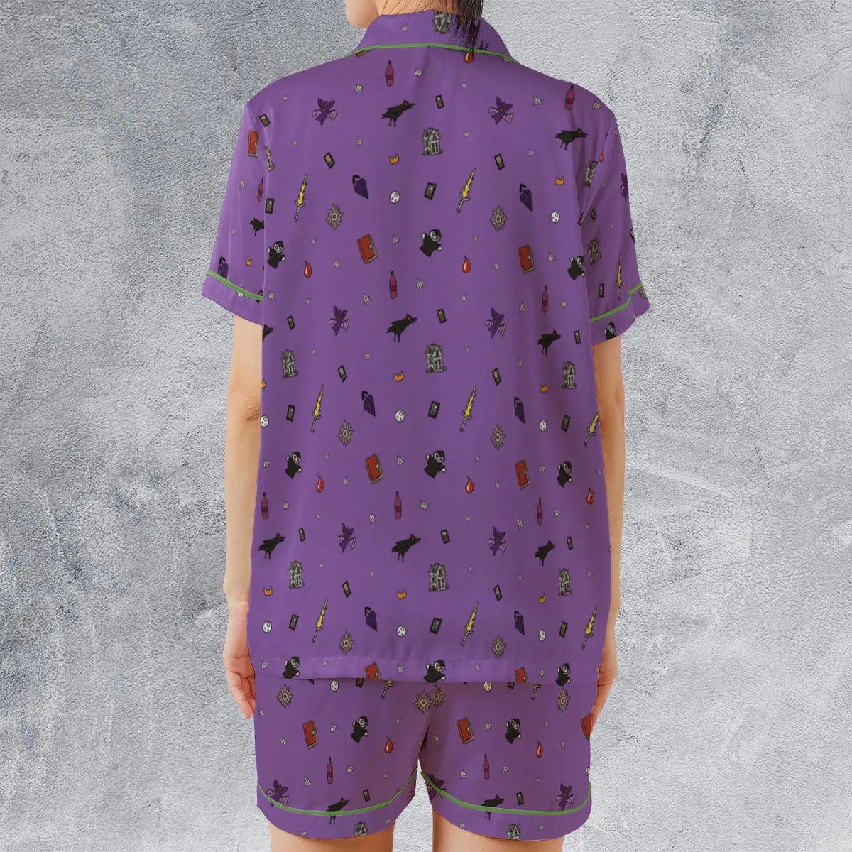 Satin Short-Sleeve Pajamas Set - T8G9D9ZD