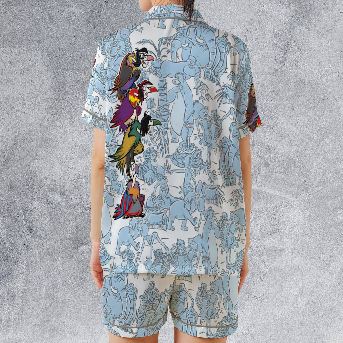 Satin Short-Sleeve Pajamas Set - G8P2MA9B