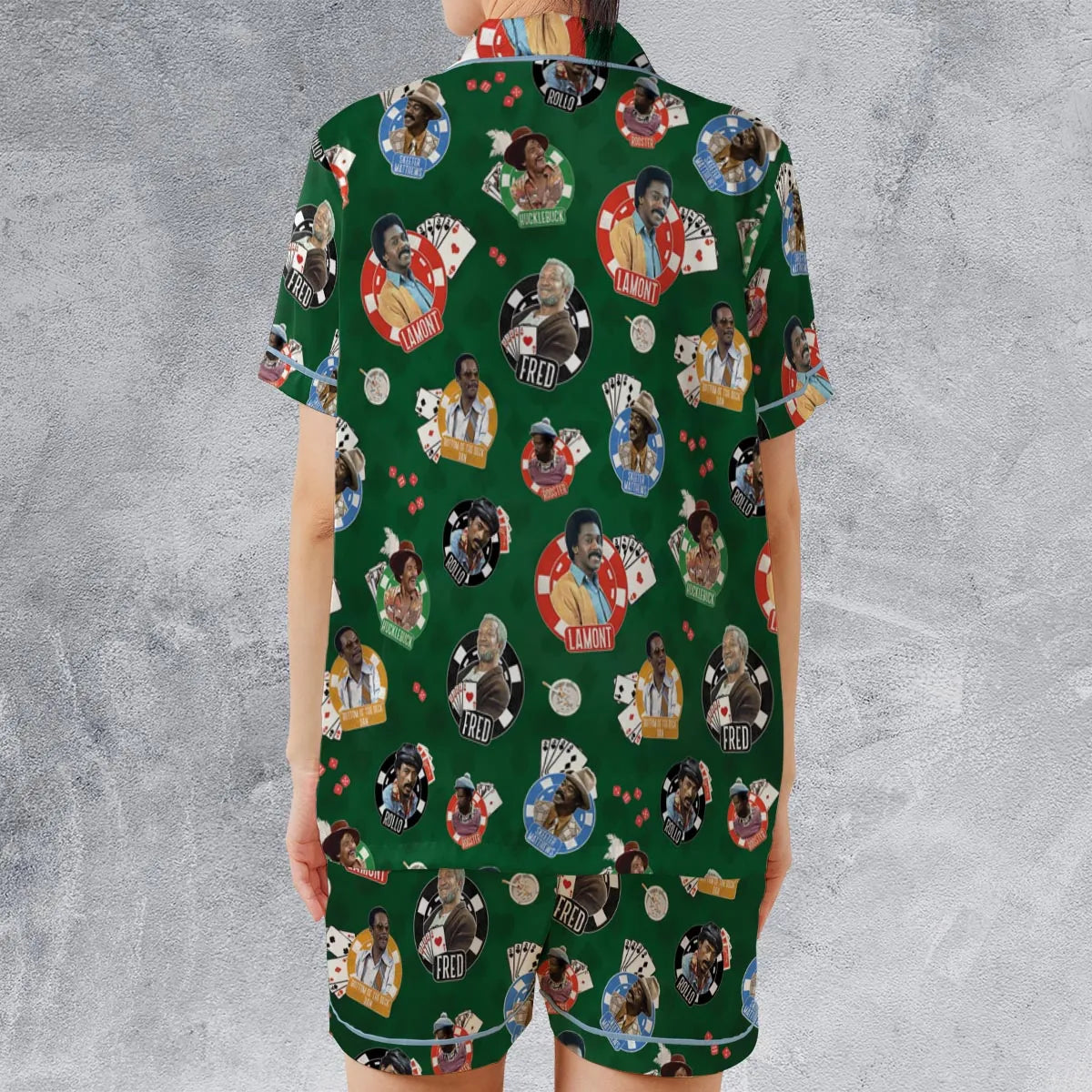 Satin Short-Sleeve Pajamas Set - K3EBC619