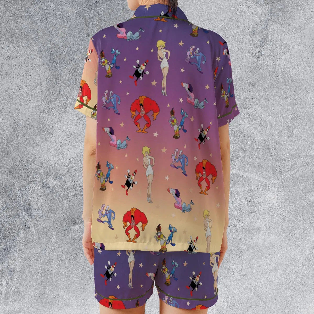 Satin Short-Sleeve Pajamas Set - Q1NWGJKT