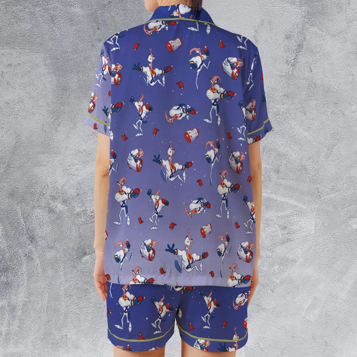 Satin Short-Sleeve Pajamas Set - GUSXQLFT