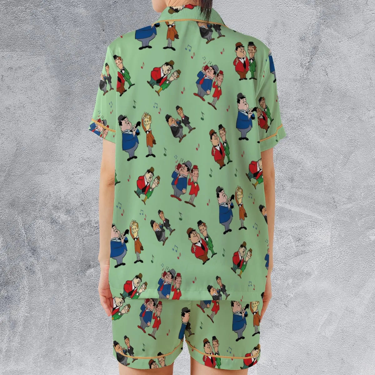 Satin Short-Sleeve Pajamas Set - BP55ZTY5