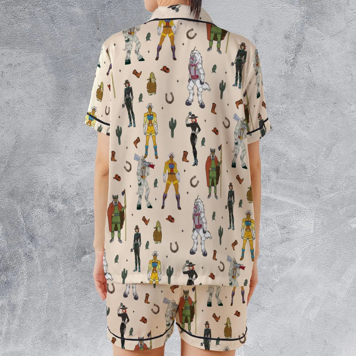 Satin Short-Sleeve Pajamas Set - WGY9QFMV