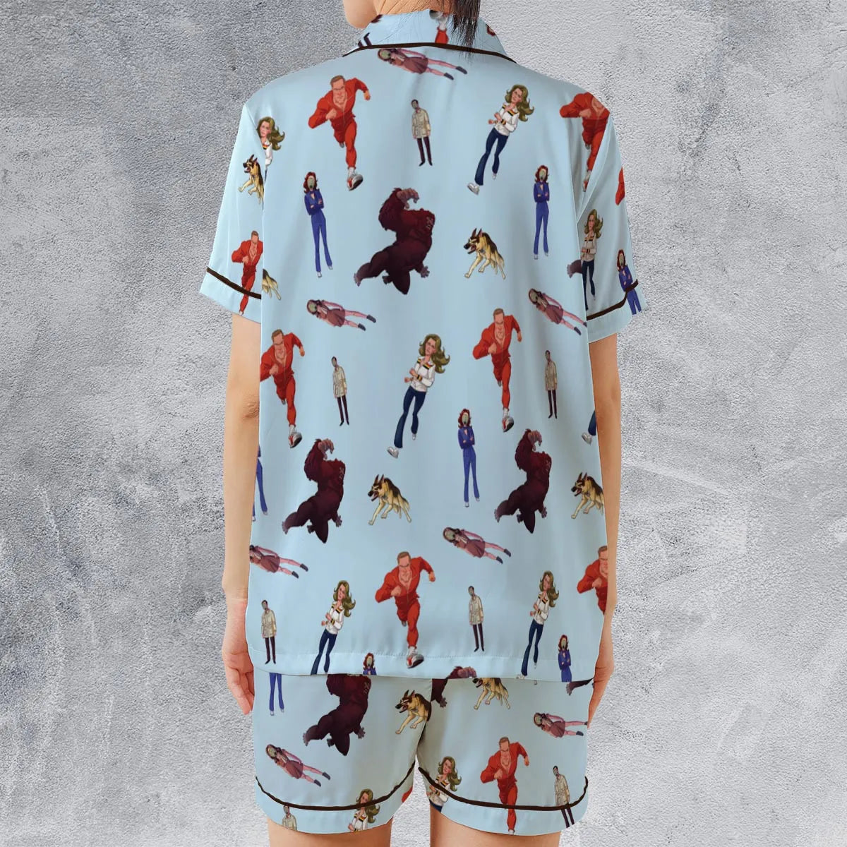 Satin Short-Sleeve Pajamas Set - LC669ZV2