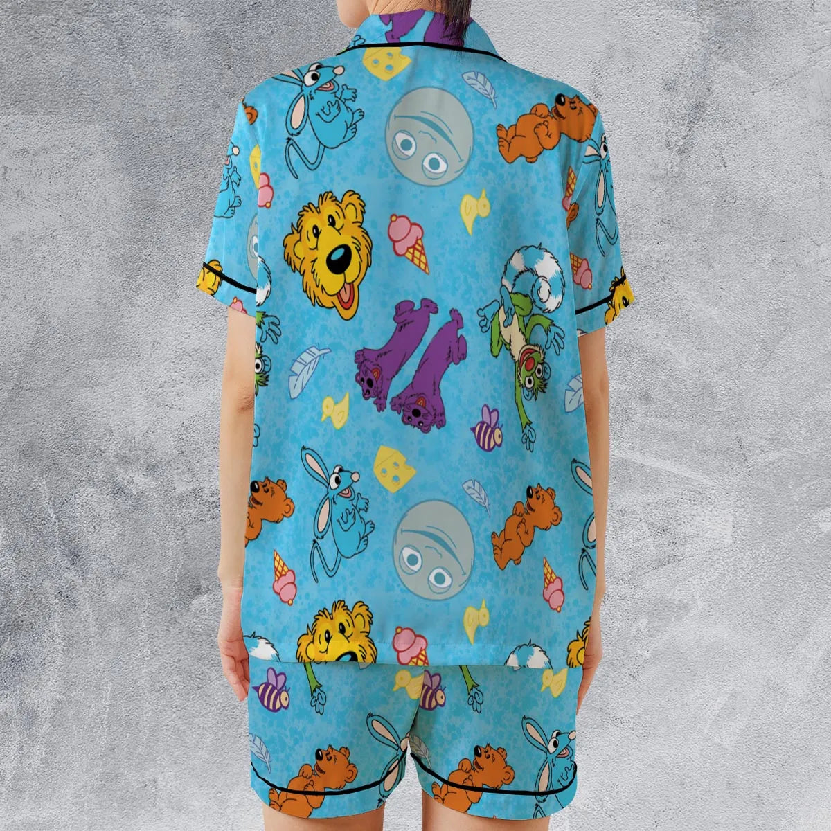 Satin Short-Sleeve Pajamas Set - PXX7ZJAM