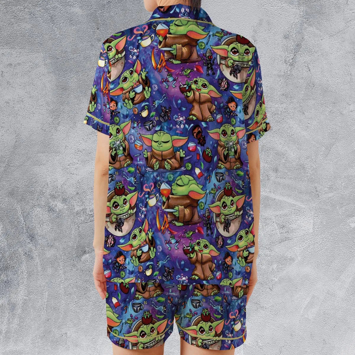 Satin Short-Sleeve Pajamas Set - KSCCA4GB