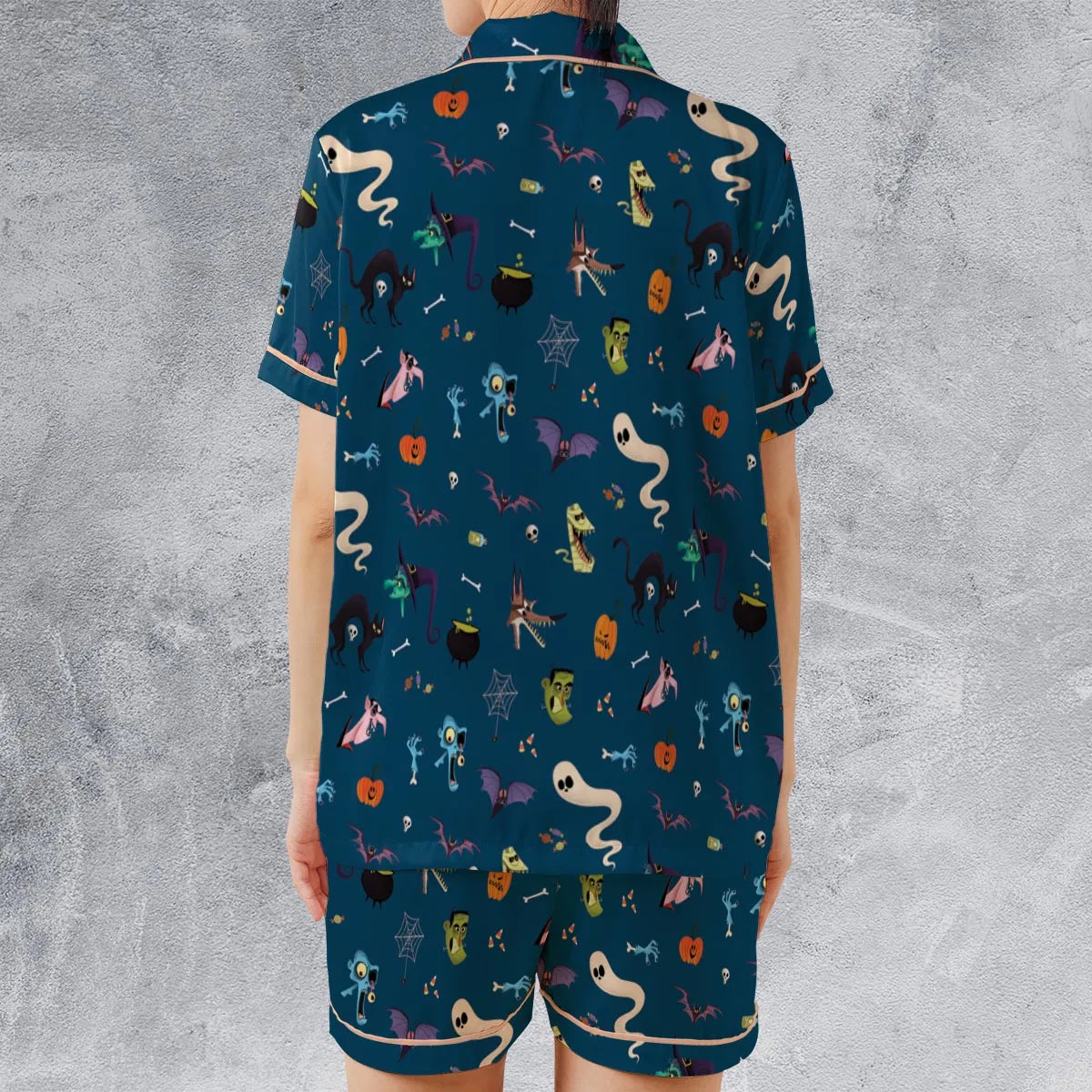 Satin Short-Sleeve Pajamas Set - M1J9VDRG