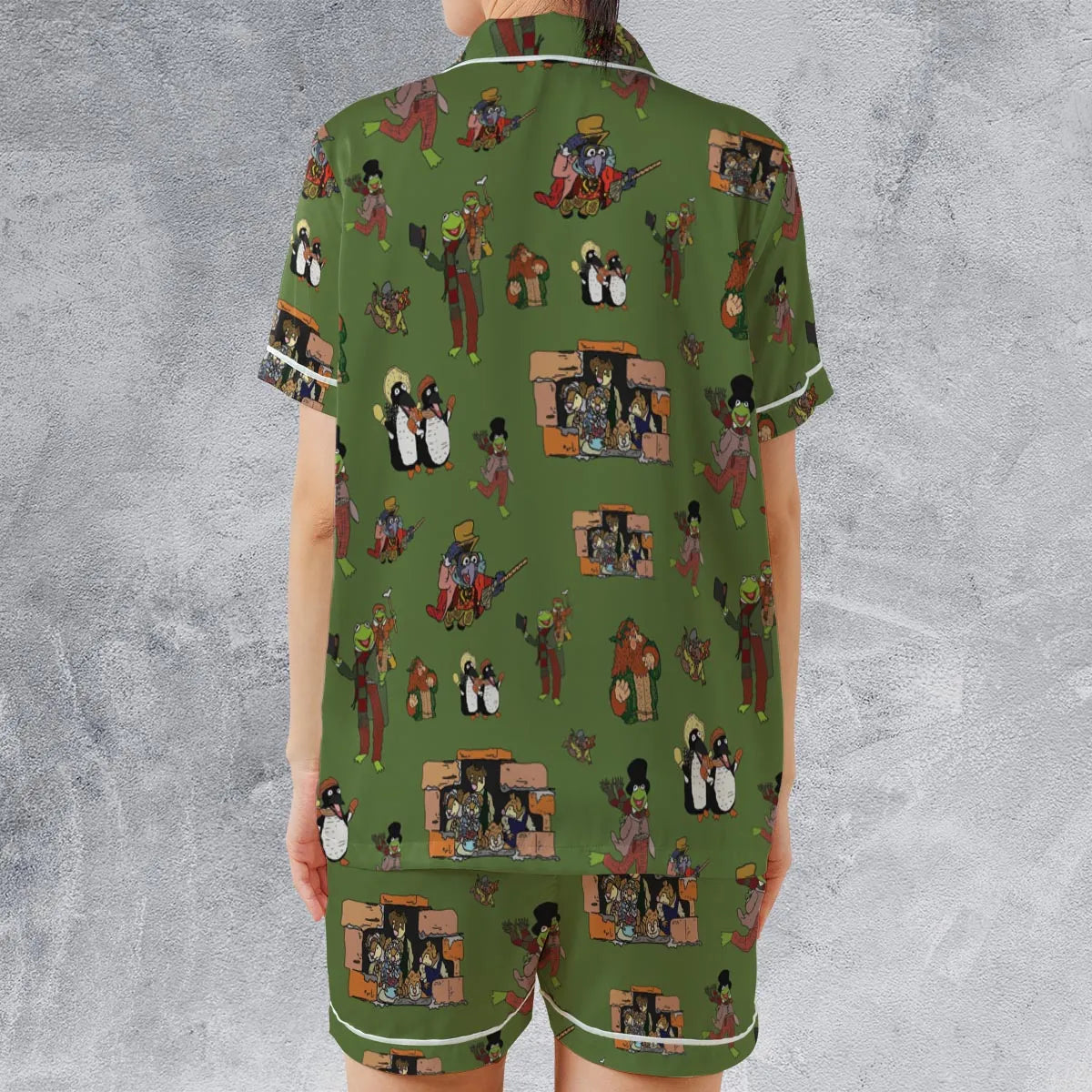 Satin Short-Sleeve Pajamas Set - V4GQK4BJ