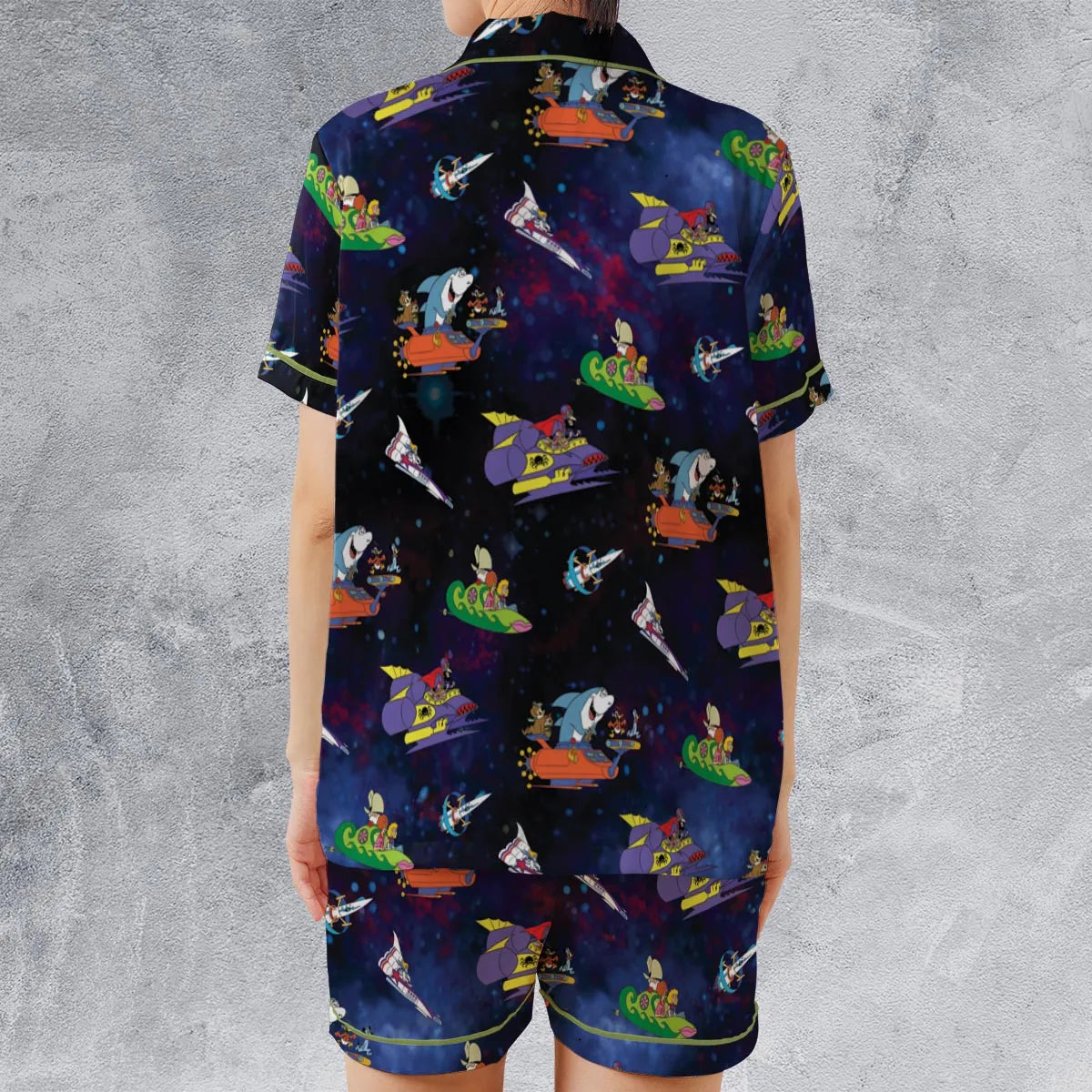 Satin Short-Sleeve Pajamas Set - Q63VVNAH