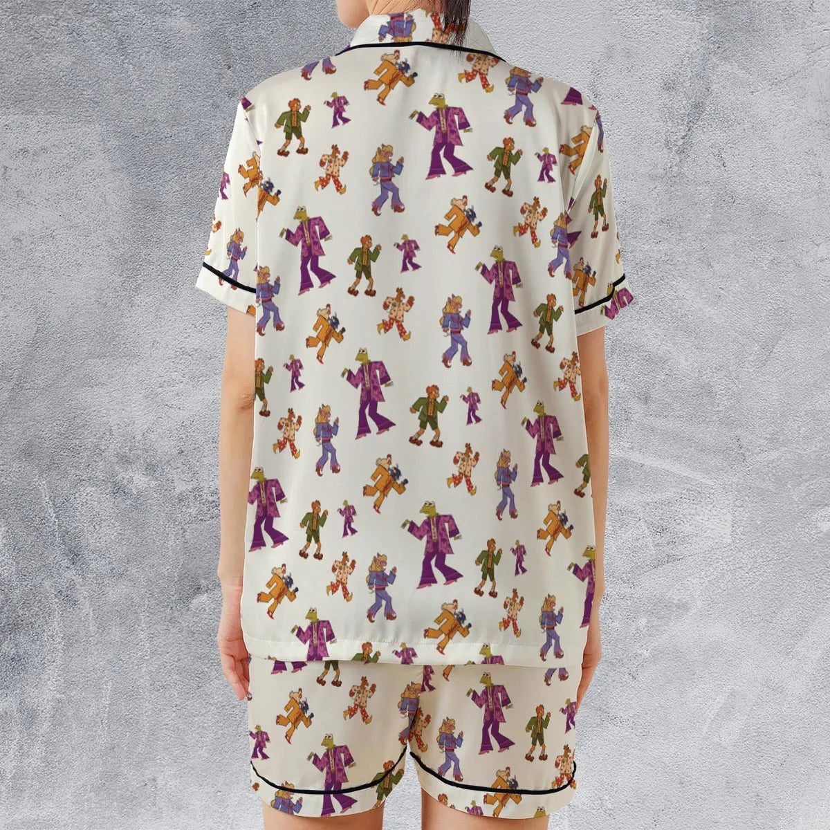 Satin Short-Sleeve Pajamas Set - N14LF1G4
