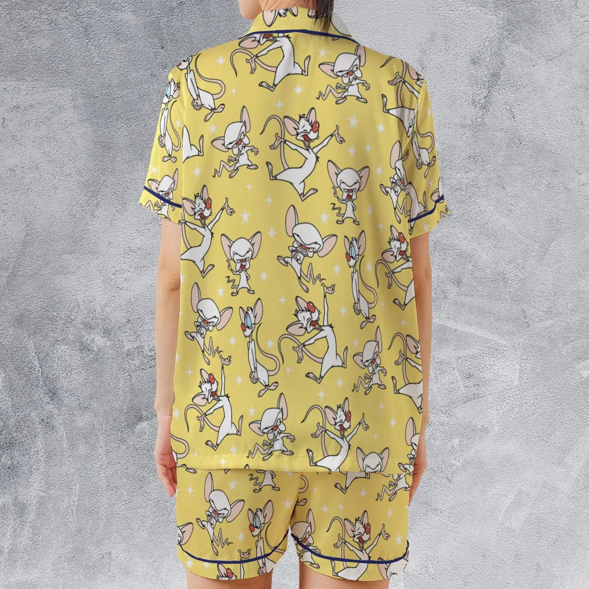 Satin Short-Sleeve Pajamas Set - FSCYYQB3
